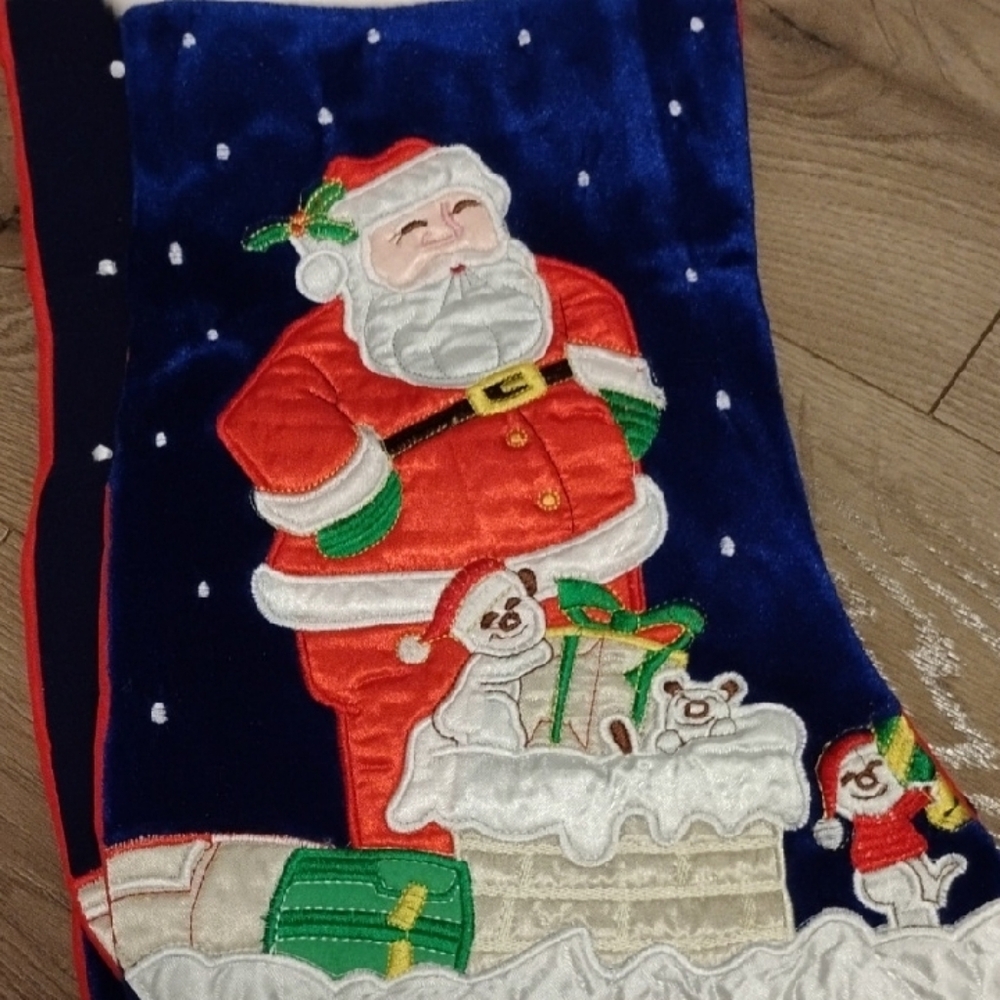 Festive 3PK Santa 🎅🏽 Christmas Stocking - Blue 💙 ♥️Red - Picture 3 of 3